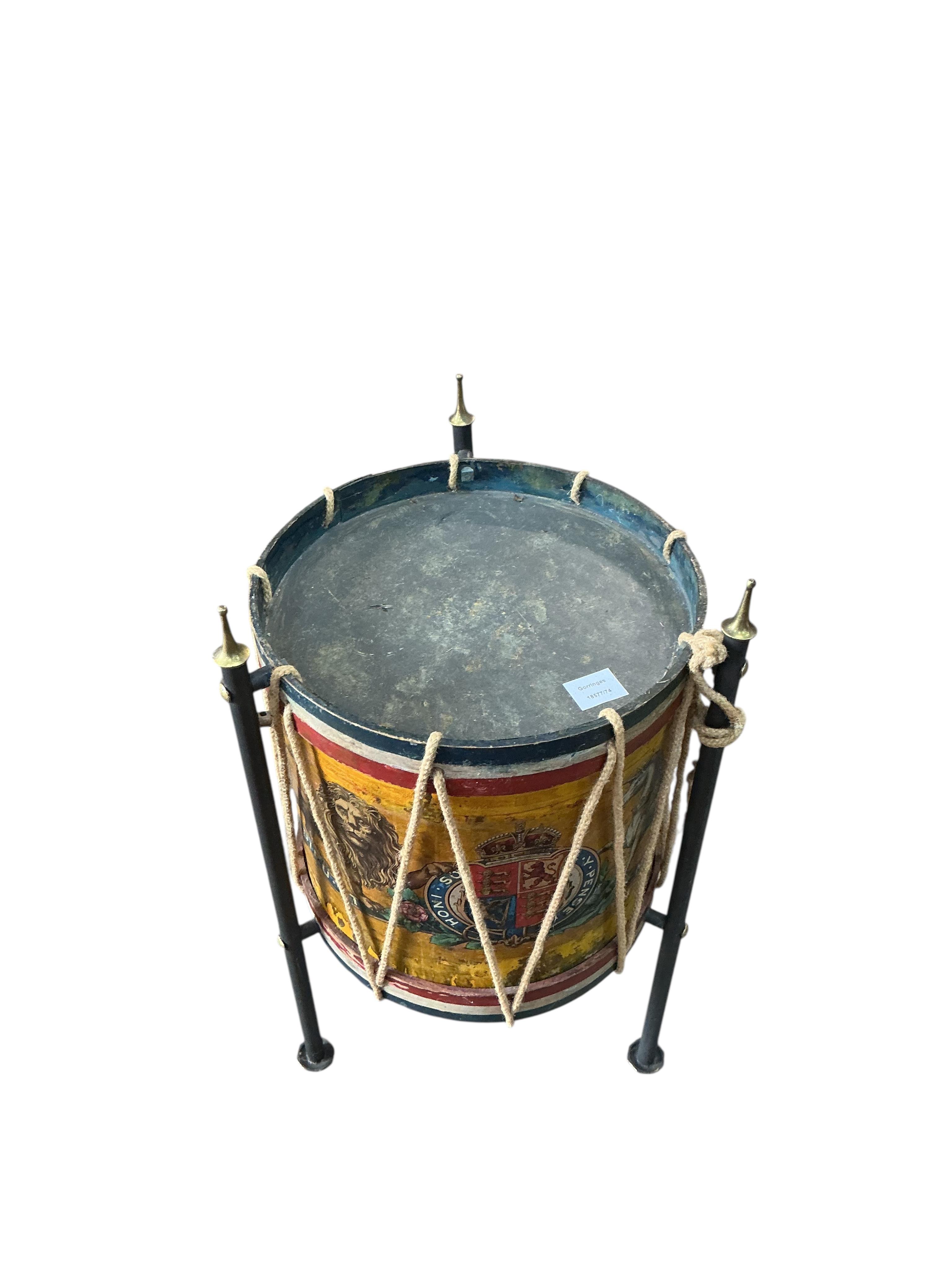 A Regimental drum occasional table, diameter 36cm, height 66cm